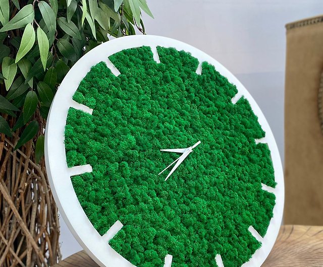 Moss wall clock, moss decor, green decor, eco decor - Shop GreenDecorFlorAl  Clocks - Pinkoi