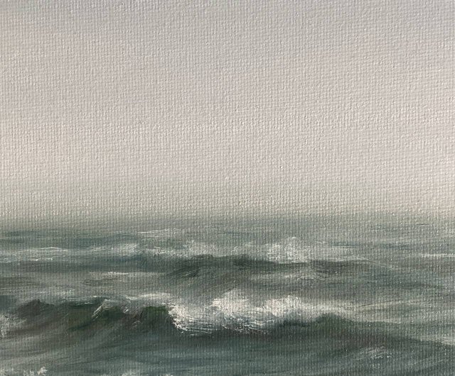 油彩画　「　夏の海　」　手描き　原画　3Dキャンパス 油彩画 「 夏の海 」 手描き 原画 3Dキャンパス