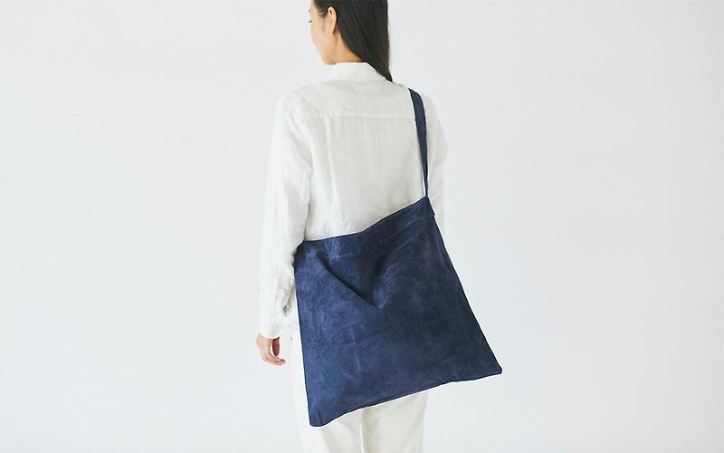 Leather Thailand shoulder Navy - Messenger Bags & Sling Bags - Genuine Leather Blue
