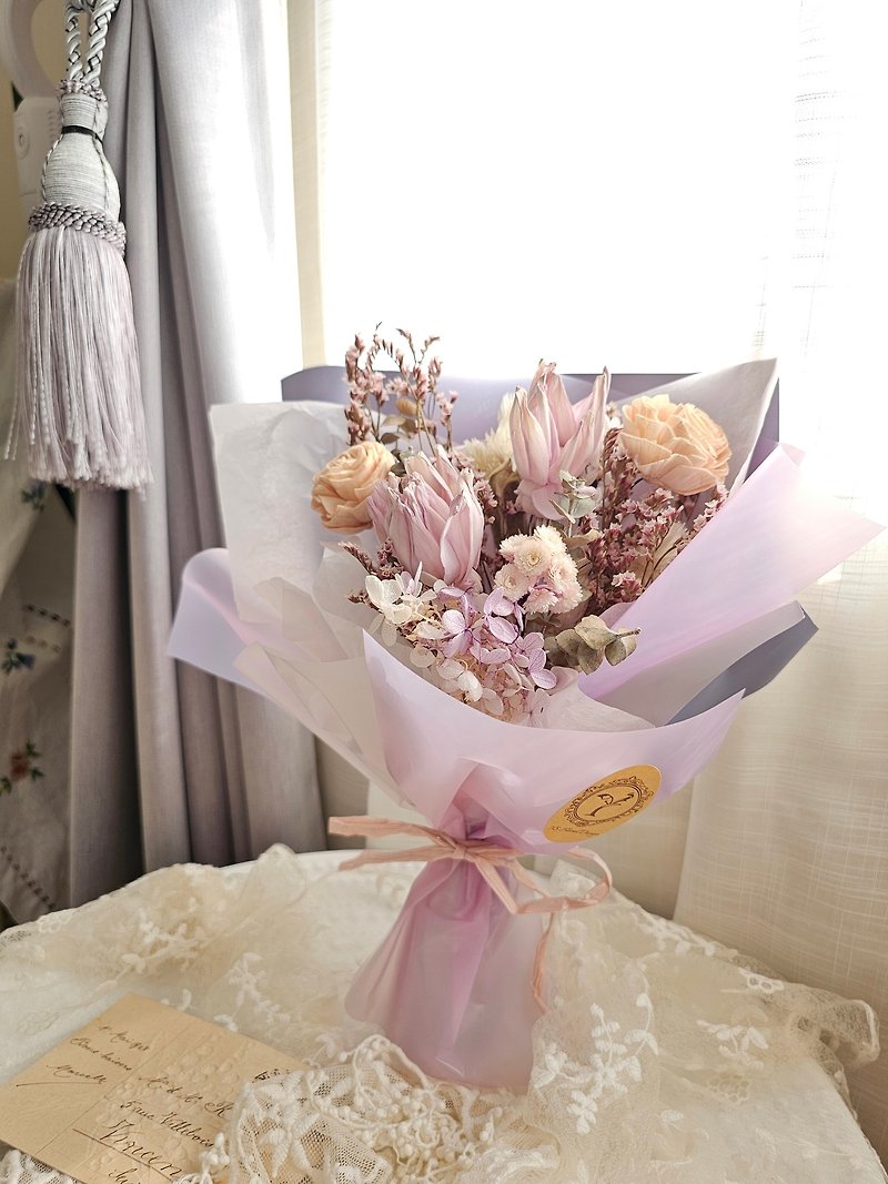 Graduation bouquet/birthday bouquet-Dreamy pink and purple - Dried Flowers & Bouquets - Plants & Flowers Pink