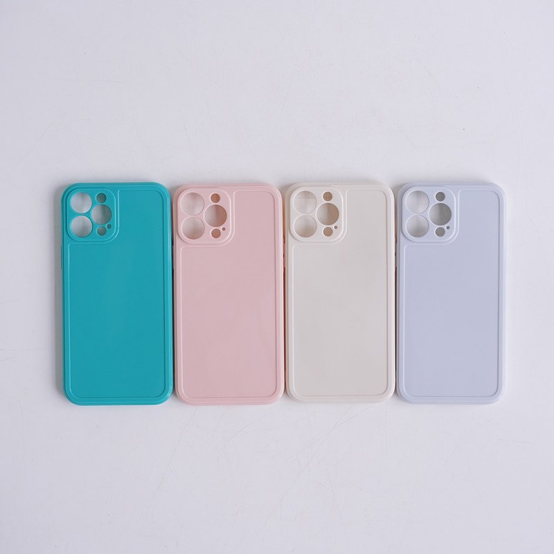 客製化療愈色相框手機殼 定製任意照片圖案文字 iPhone全包純色殼 - 手機殼/手機套 - 矽膠 多色