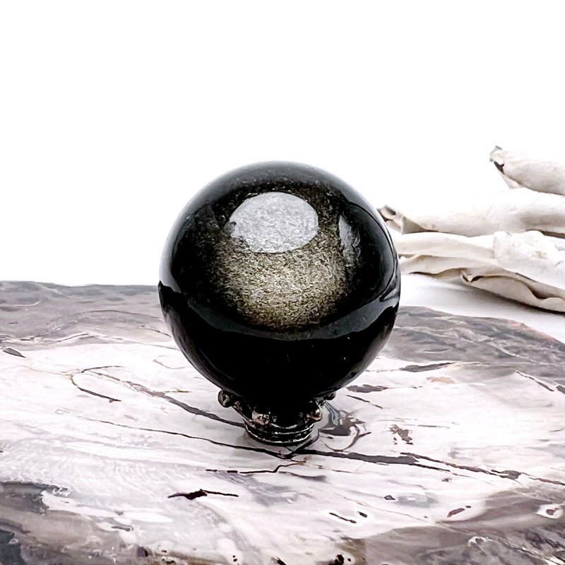 曜息。水晶球 擺件 療癒 淨化負能量 避邪 l 金曜石球 l - 擺飾/家飾品 - 石頭 黑色