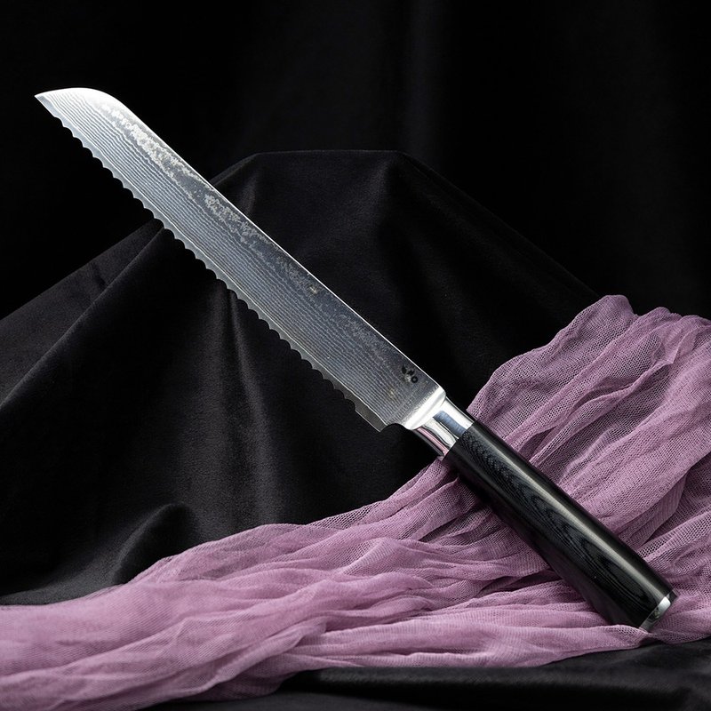 葉添-大馬士革系列 67層VG10-麵包刀-玻纖柄(刃20cm) - 菜刀/刀架 - 其他金屬 