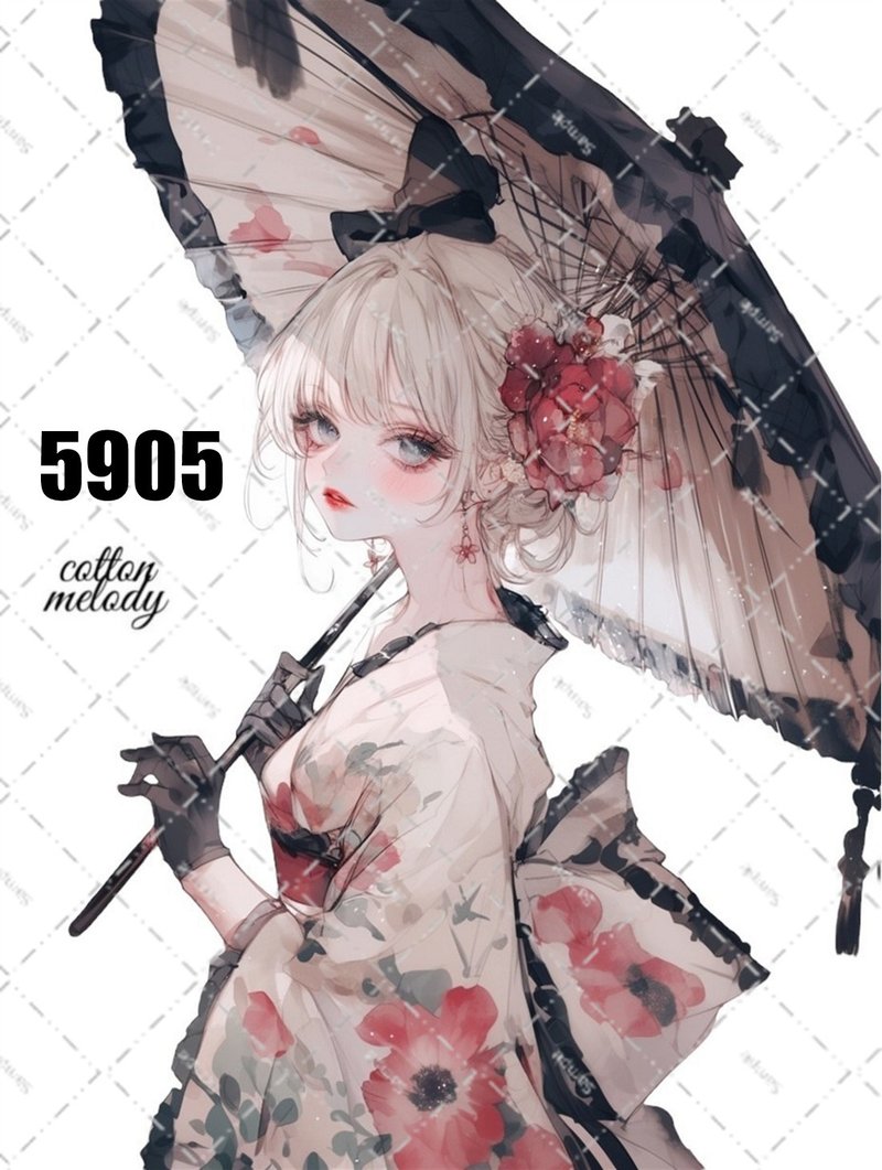 original sticker no.5905 人物ステッカー オリジナルステッカー 人物ステッカー 女の子ステッカー オリジナル人物ステッカー - 貼紙 - 紙 