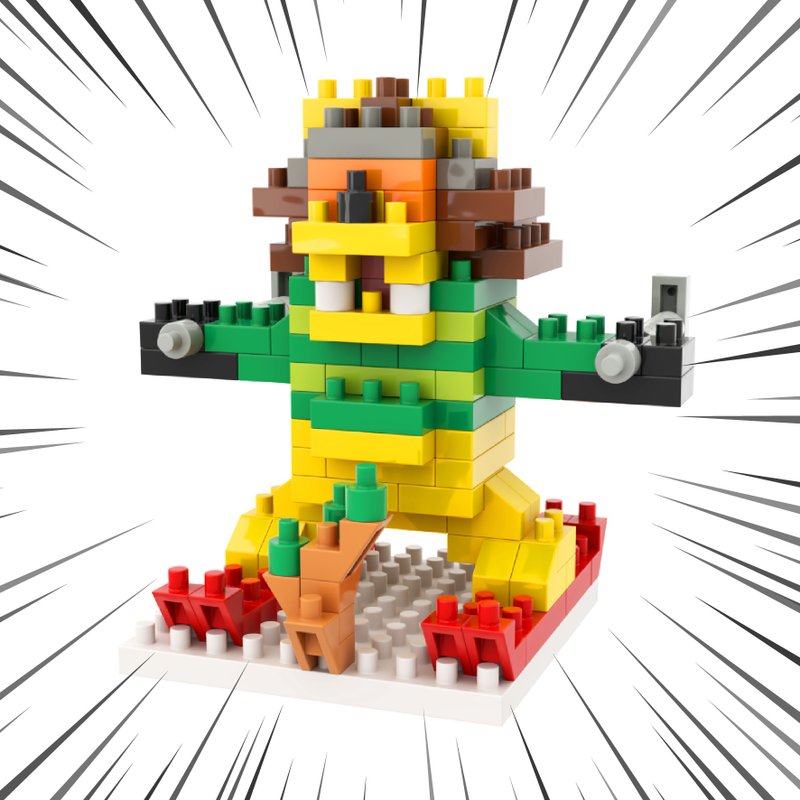 Archbrick 小心! 滑雪中的獅子 Pixel 積木 Nanoblock - 玩偶/公仔 - 塑膠 多色