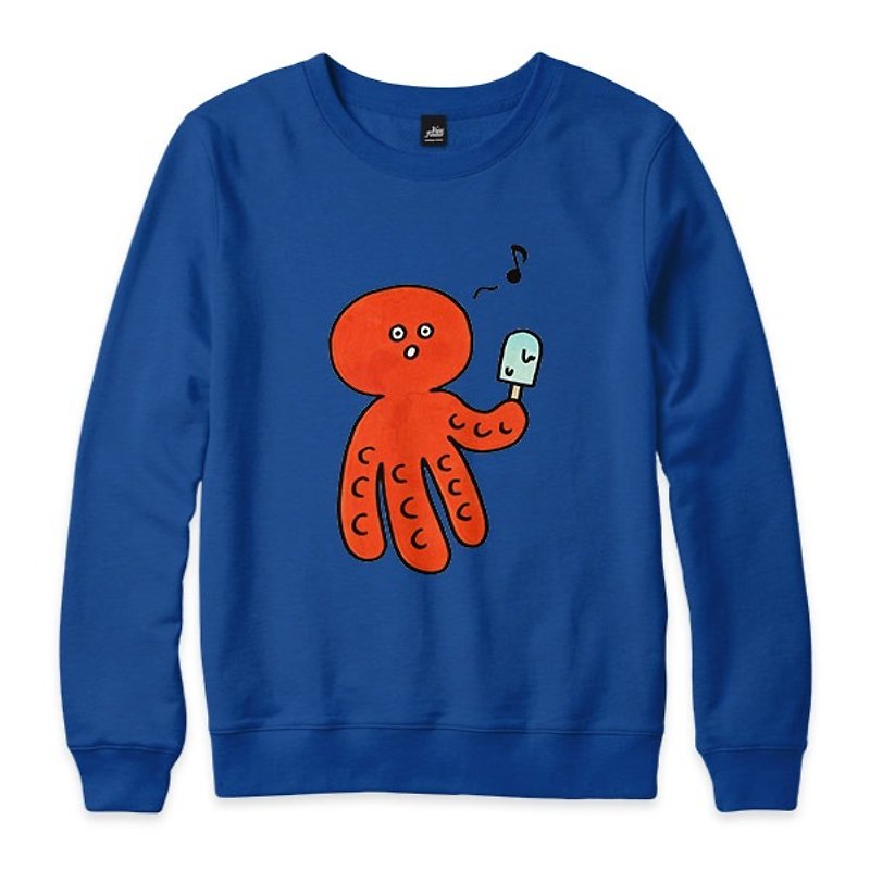 Octopus love to eat ice - sapphire - neutral university - Men's T-Shirts & Tops - Cotton & Hemp Blue