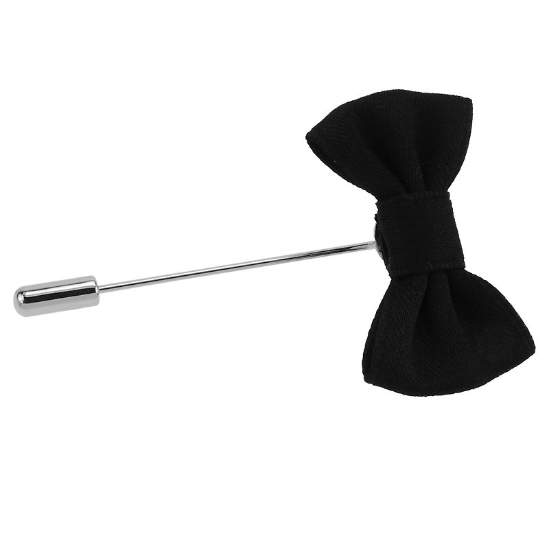 Black Bow Tie Lapel Pins - Brooches - Other Metals Black