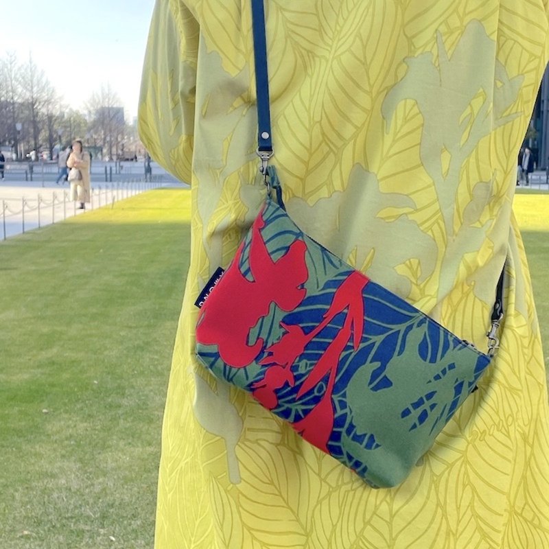 ミニショルダー  カンナ 希望 レッド_グリーン - 側背包/斜背包 - 棉．麻 綠色