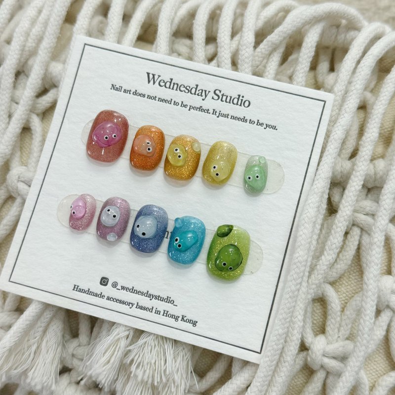 Color Doudou fully handmade wear nails in stock - ยาทาเล็บ - วัสดุอื่นๆ หลากหลายสี