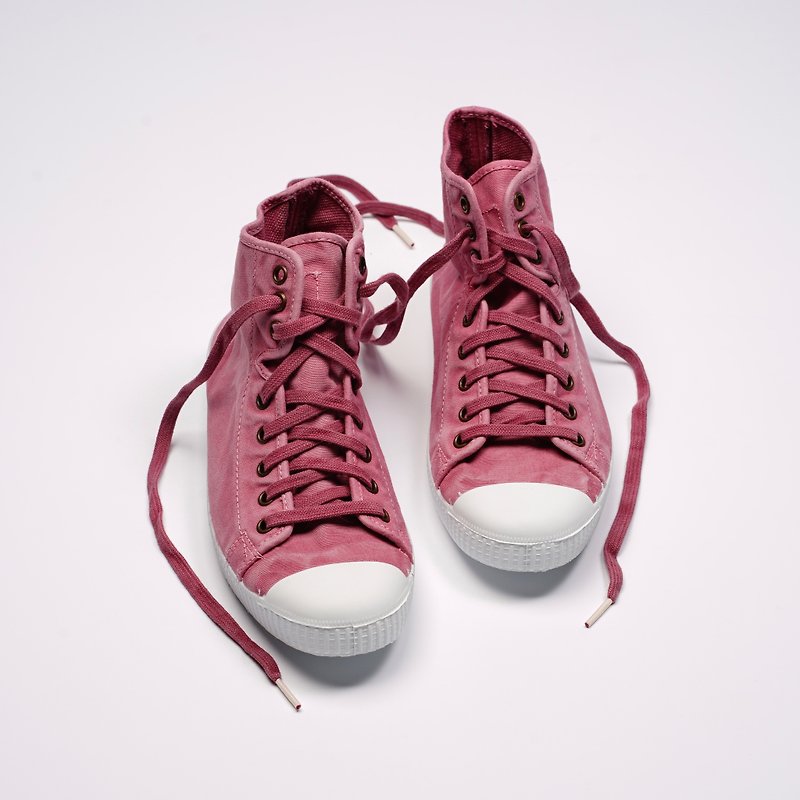 西班牙帆布鞋 CIENTA 61777 42 粉紅色 洗舊布料 大人 高筒 - 女休閒鞋/帆布鞋 - 棉．麻 粉紅色