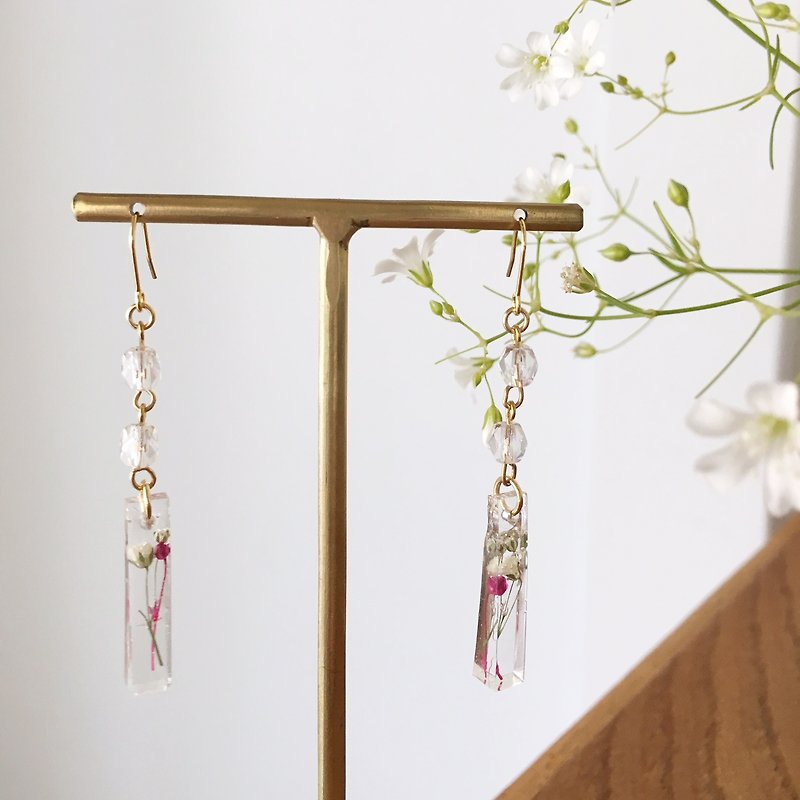Swing earrings of babys breath Vol.1 - Earrings & Clip-ons - Other Materials Transparent