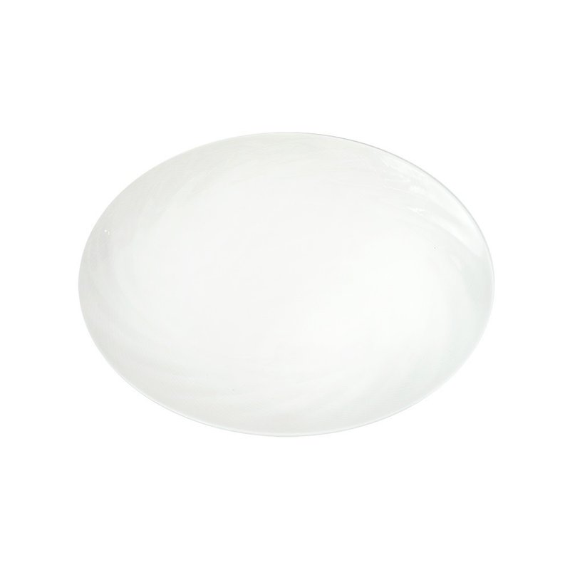 Sense White Elegant Pure White Bone China Oval Plate (32cm) - จานและถาด - เครื่องลายคราม ขาว