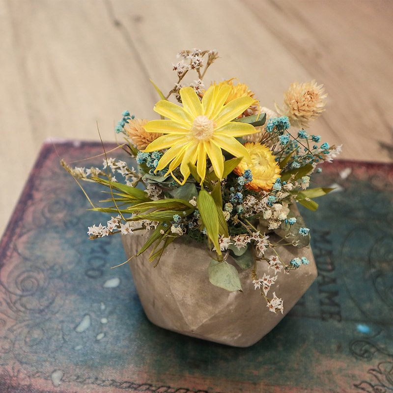[One person in a group] Creative table flower decoration dry flowerpot flower handmade course Taichung healing small objects - Plants & Floral Arrangement - Plants & Flowers 