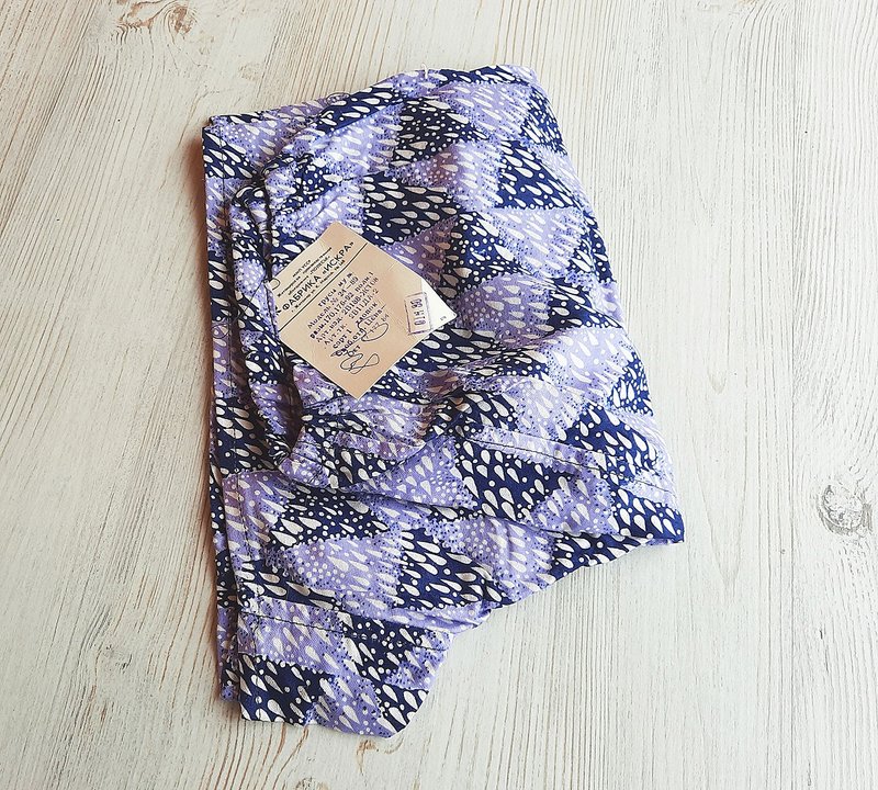 Purple cotton mens boxers vintage - Soviet Ukraine mens underwear size M - 男內衣褲 - 棉．麻 紫色