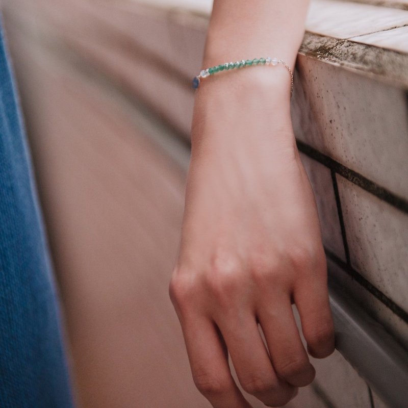 Mood bracelet/sterling silver-health - Bracelets - Other Metals Green