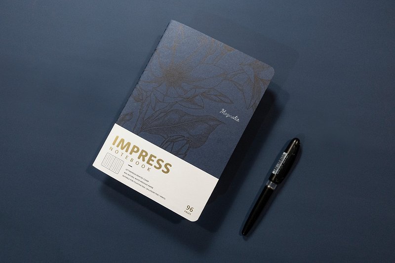 IMPRESS A5 letterpress notepad / horizontal line / Magnolia blue - Notebooks & Journals - Paper Blue