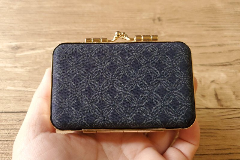 Japanese Lattice Coin Design | Japanese Fabric | For Large & Small Seals | Matching Pair Case | Wedding Gift | Double Stamp Case - Storage - Other Metals 