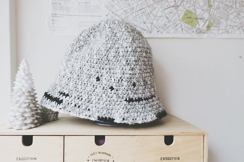 [Endorphin] hand-woven fisherman's hat - Hats & Caps - Wool Gray
