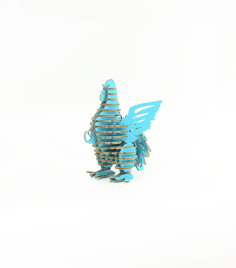 TENONART 布萊梅城市樂手 - 雞 未組裝 水藍色 - 擺飾/家飾品 - 紙 藍色