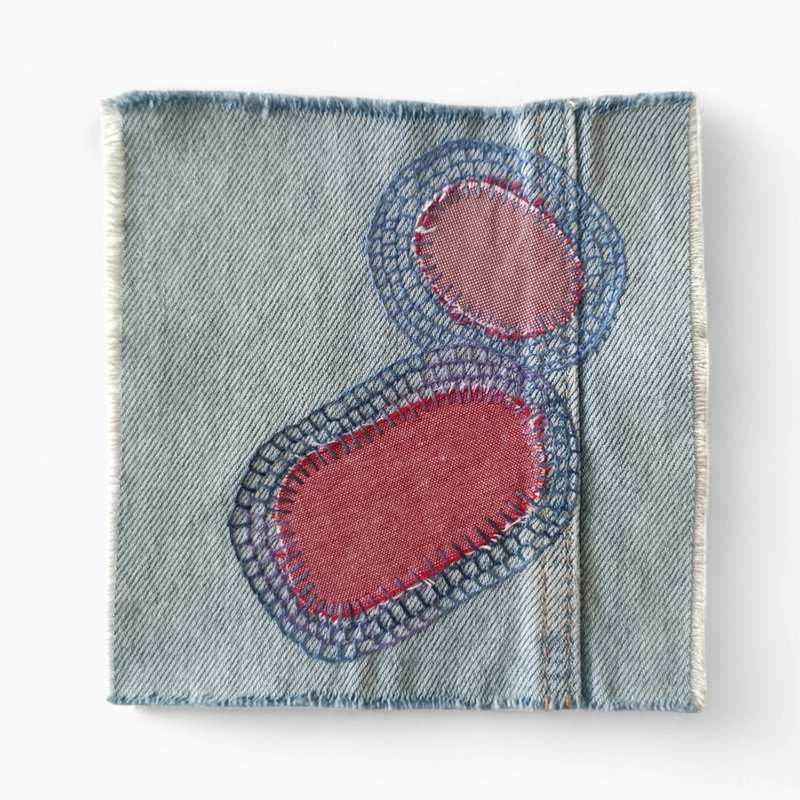 Boro  patch hand sewn from recycled denim. - Knitting, Embroidery, Felted Wool & Sewing - Cotton & Hemp 