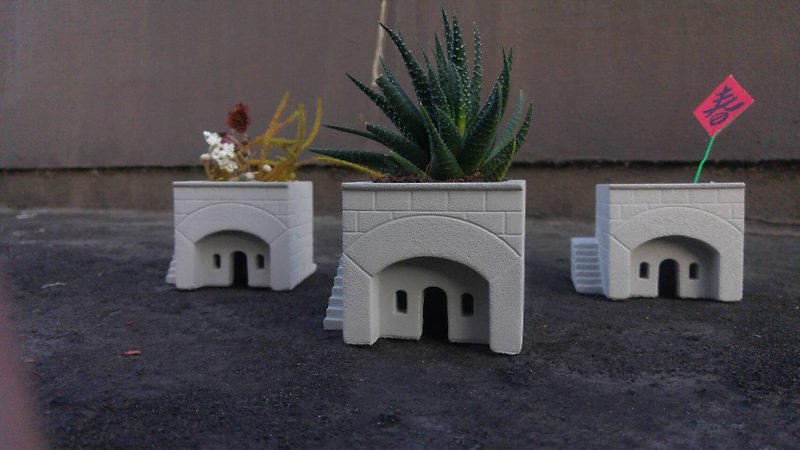 台湾総督旅行記念 [城 Small]小皿]セメント盆地装飾 - 置物 - コンクリート 