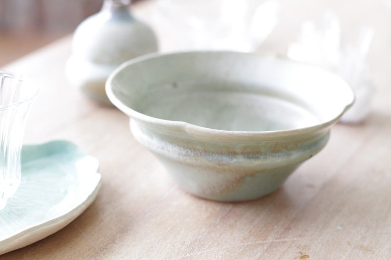 手工拉坯氣質綠陶瓷水洗/碗/深盤 - 茶壺/茶杯/茶具 - 陶 綠色