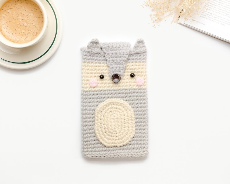Crochet Wolf iPhone 7 plus Case / Cell Phone Case - Phone Cases - Other Materials Gray