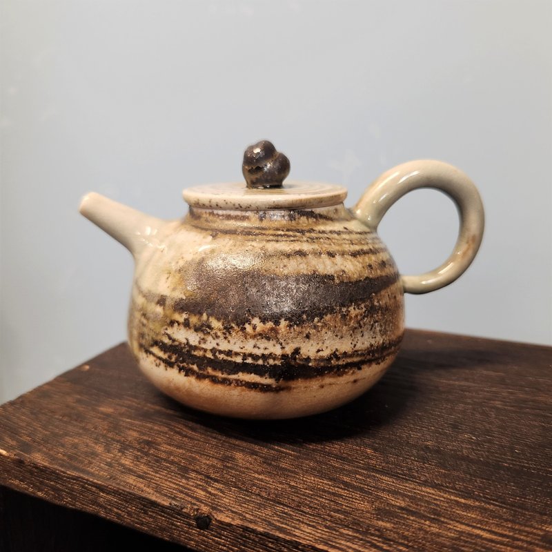 柴燒瓷土 / 絞泥茶壺 - 茶壺/茶杯/茶具 - 陶 黑色