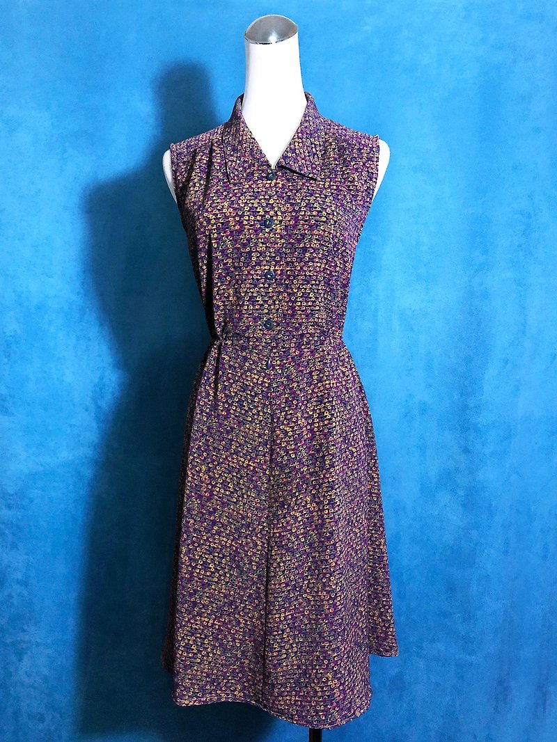 Totem sleeveless vintage dress / abroad brought back VINTAGE - One Piece Dresses - Polyester Multicolor