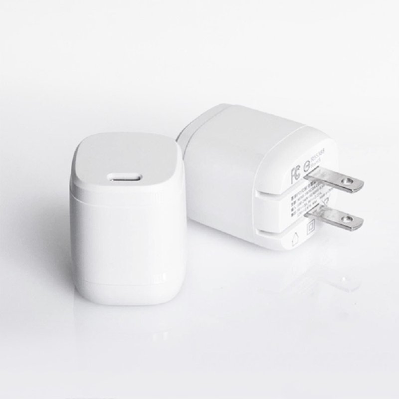 20W 單接口USB-C / PD電源供應器 / 充電組 - 行動電源/充電線 - 塑膠 