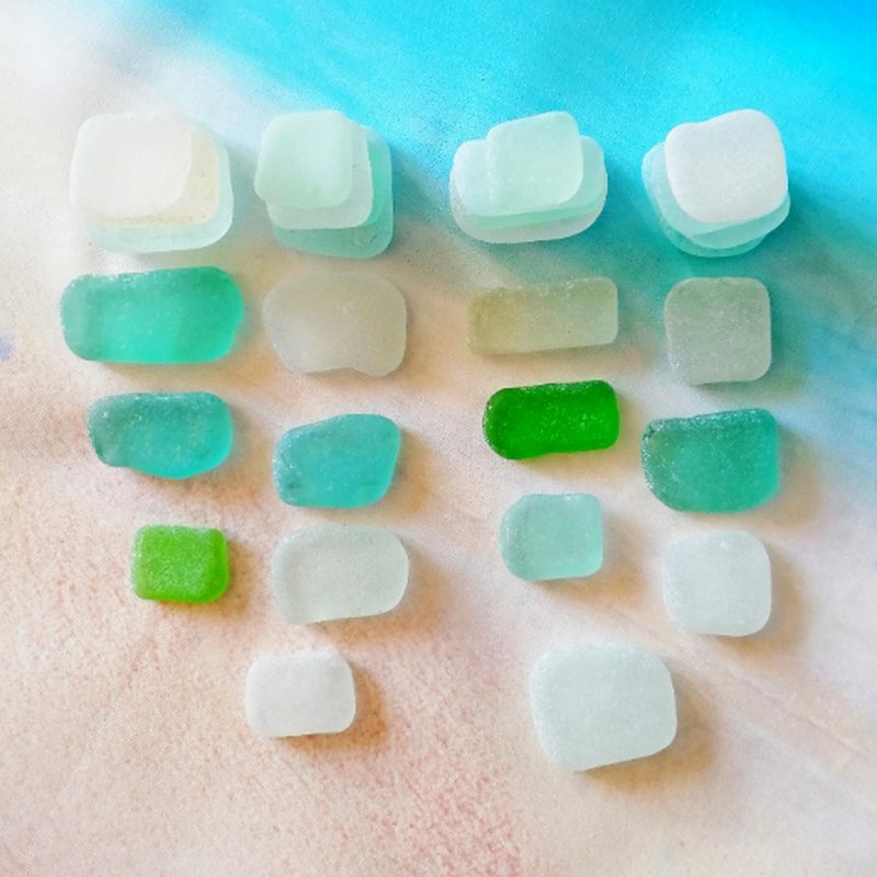 Square Sea glass Bulk Sea glass Jewelry.Genuine Sea glass decor.Beach glass - 陶藝/玻璃 - 玻璃 多色