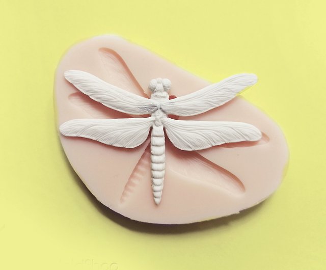 #MD1505 Small Dragonfly on Lily Pad Polymer Clay Mold 