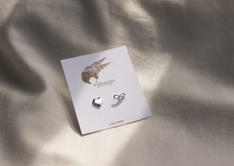 Kawagoe [Silver 925] Infinite Love Sterling Silver Earrings Handmade Custom - Earrings & Clip-ons - Sterling Silver Silver