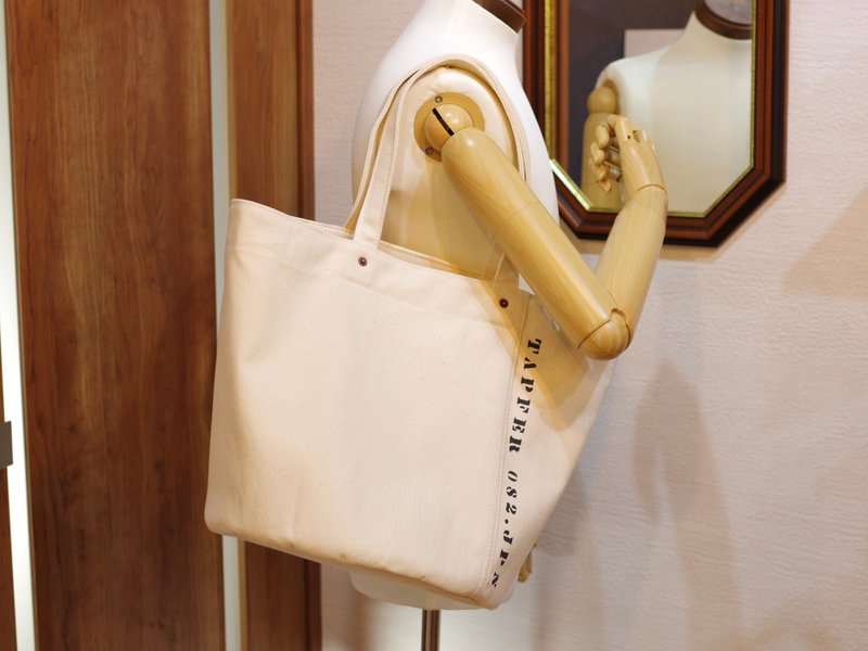 帆布バケツ型トートバッグ Bucket tote bag 生成り - 手提包/手提袋 - 棉．麻 白色