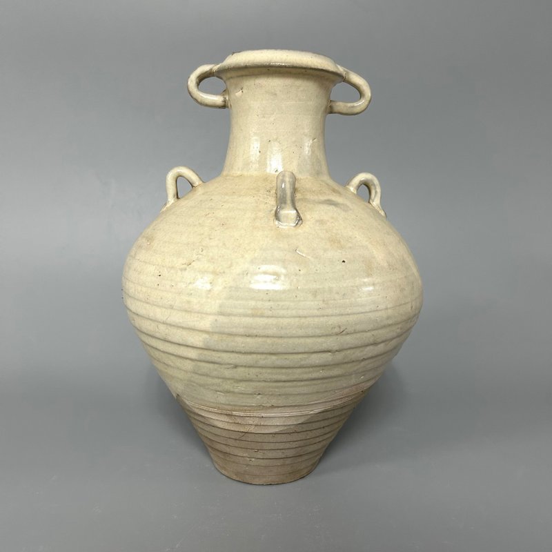 唐白瓷六繫瓶 - 擺飾/家飾品 - 陶 卡其色