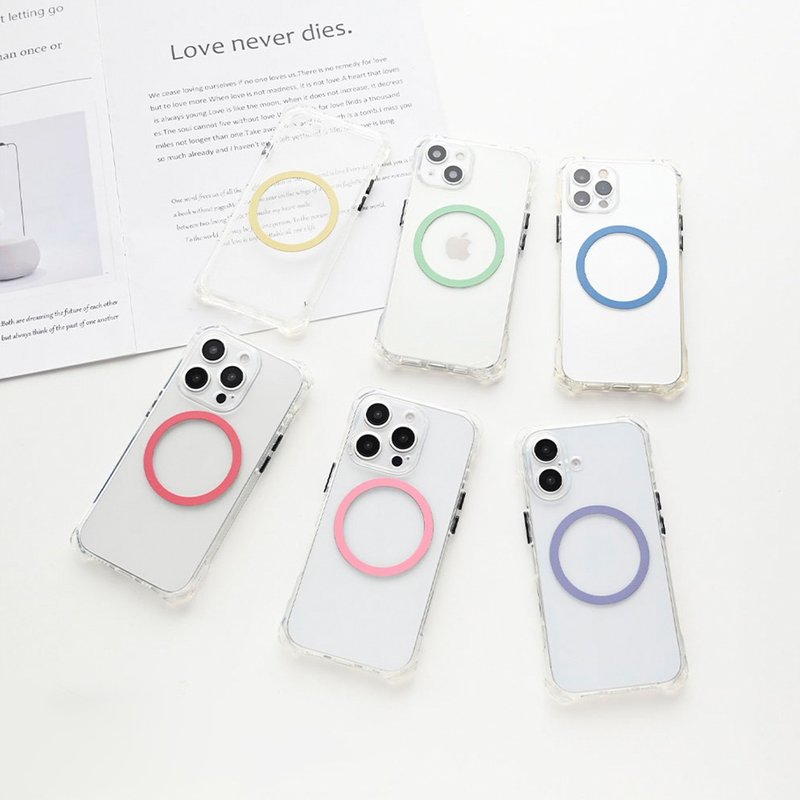 MagSafe対応 iPhone TPUクリアケース 【 MagSafeリング 名入れ 】 スマホショルダー マグセーフ 推し活 OS47U - 手機殼/手機套 - 塑膠 透明