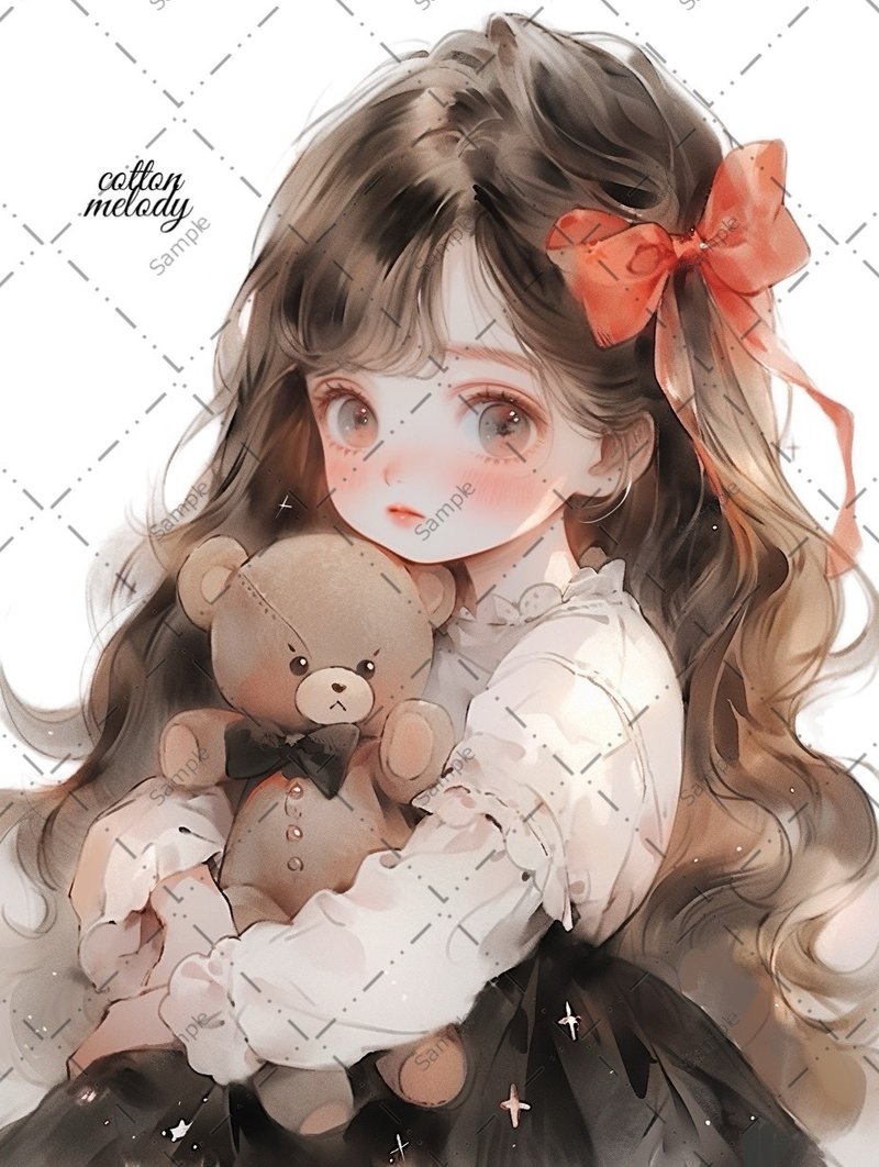 original sticker no.705 人物ステッカー オリジナルステッカー 人物ステッカー 女の子ステッカー オリジナル人物ステッカー - 貼紙 - 紙 