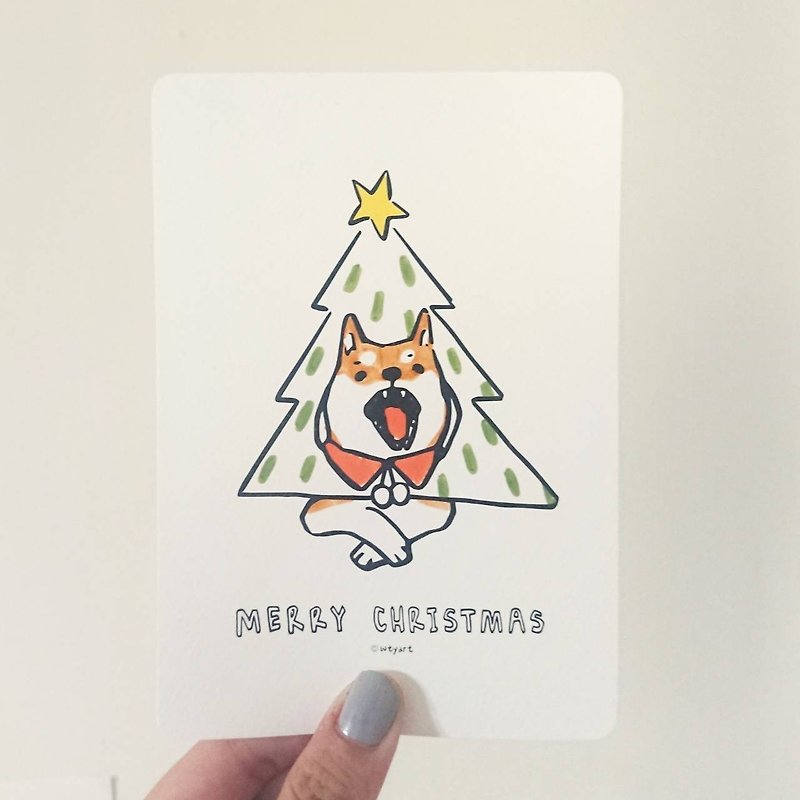 Wty犬ハーフカスタムクリスマスカードクリスマスプレゼント - カード・はがき - 紙 グリーン