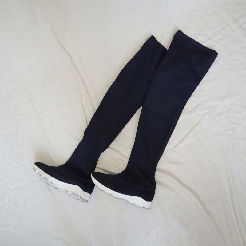 南瓜Vintage。Martin Margiela MM6 海軍藍 及膝 高筒 長靴 - 女長靴/高筒靴 - 其他人造纖維 藍色