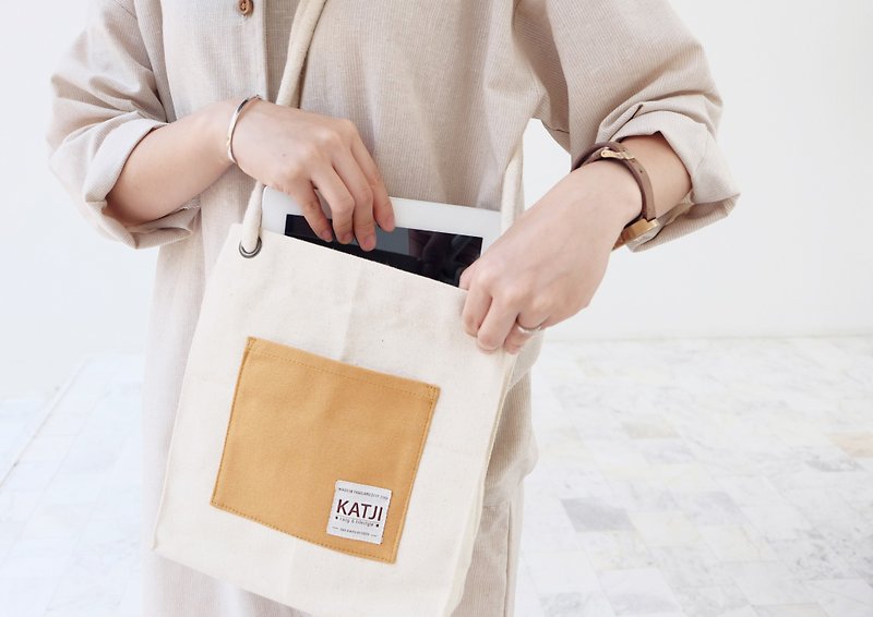 Toast Bag : White x Honey - Backpacks - Other Materials Yellow