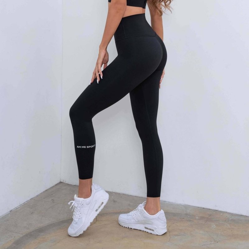 M ME BE MYSELF HIGH SUPPORT SPORT COLORFUL PANTS(Black) - Women's Sportswear Bottoms - Polyester Black