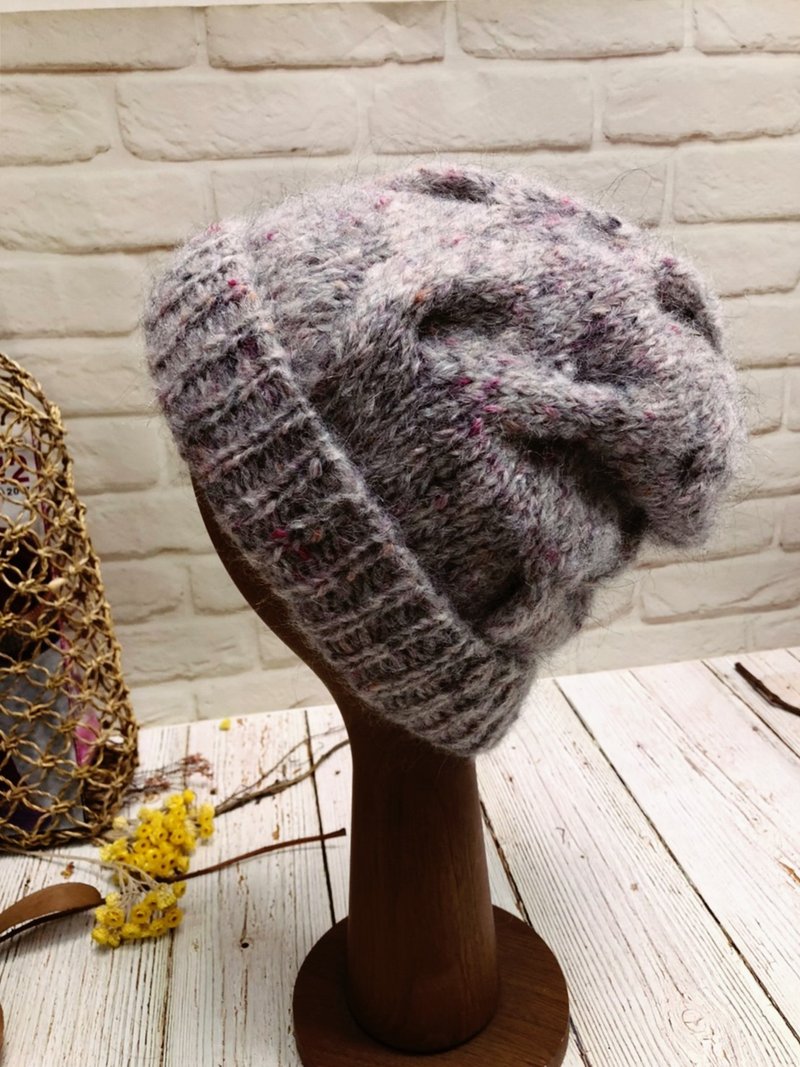 [Spot] ChiChi hand-made - high-quality wool knitting hat / wool hat / hand-knitted - หมวก - ขนแกะ สีเทา