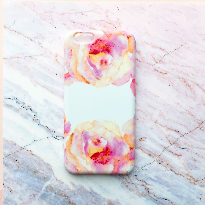 Watercolor flower phone case - เคส/ซองมือถือ - พลาสติก สึชมพู