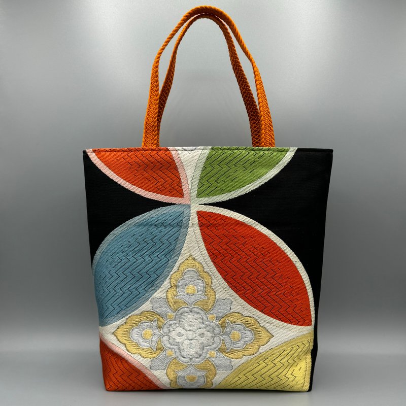 Kimono Obijime Remake Tote bag - Handbags & Totes - Silk Black