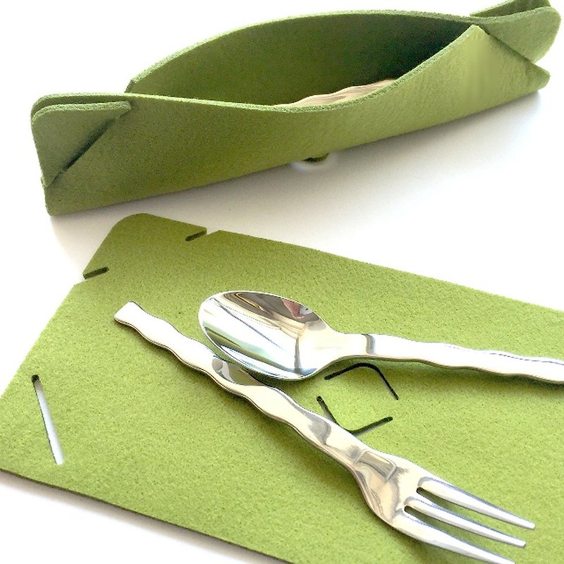 Cutlery set green - ช้อนส้อม - เส้นใยสังเคราะห์ สีเขียว
