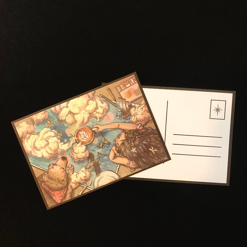Brown Daydream |Postcard - การ์ด/โปสการ์ด - กระดาษ สีนำ้ตาล