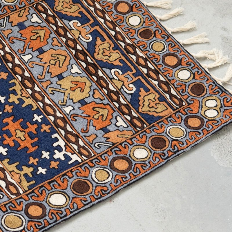 喀什米爾羊毛刺繡地毯 60×90 － 黃土高原 - 地墊/地毯 - 羊毛 多色