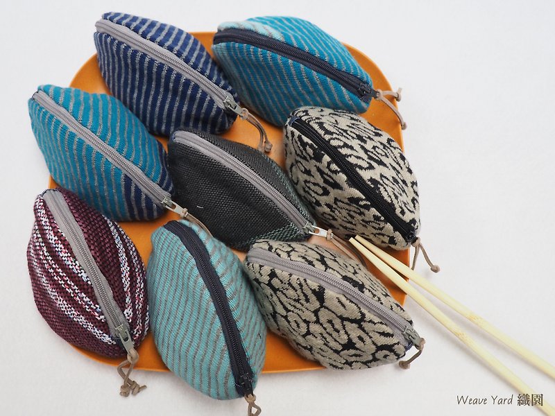 Dumpling Shaped Woven Fabric Coins Bag - Coin Purses - Cotton & Hemp Multicolor