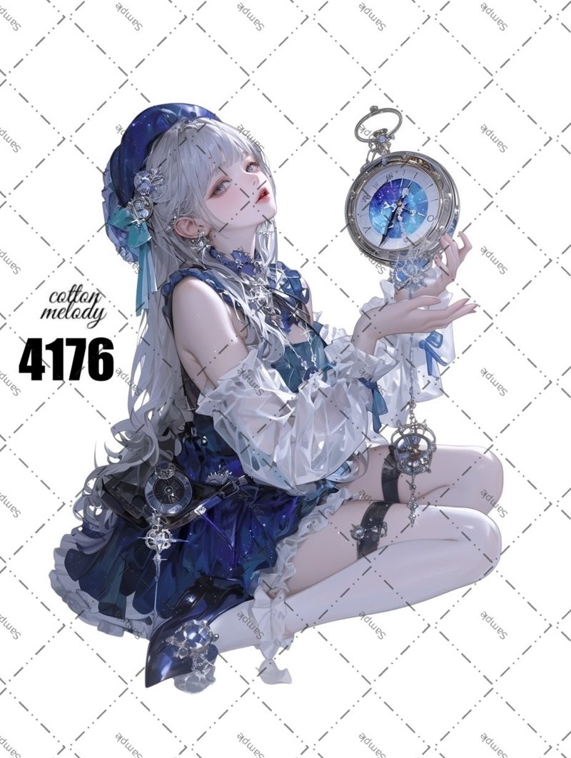 original sticker no.4176 人物ステッカー オリジナルステッカー オリジナル人物ステッカー 装飾ステッカー cotton melody - ステッカー・シール - 紙 