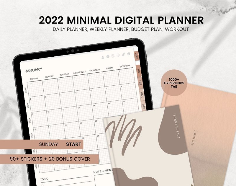 2022 Minimal Digital Planner | Goodnotes/Notability Planner